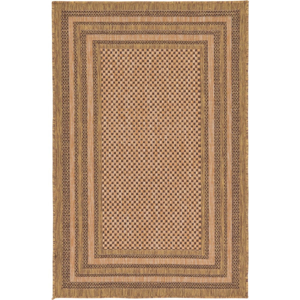 Rug Unique Loom Outdoor Border Brown Rectangular 3' 3 x 5' 0 Rug Unique Loom Outdoor Border Brown Rectangular 3' 3 x 5' 0