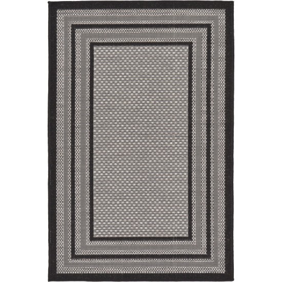 Rug Unique Loom Outdoor Border Gray Rectangular 3' 3 x 5' 0