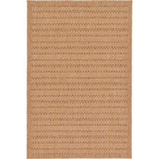 Rug Unique Loom Outdoor Border Light Brown Rectangular 3' 3 x 5' 0