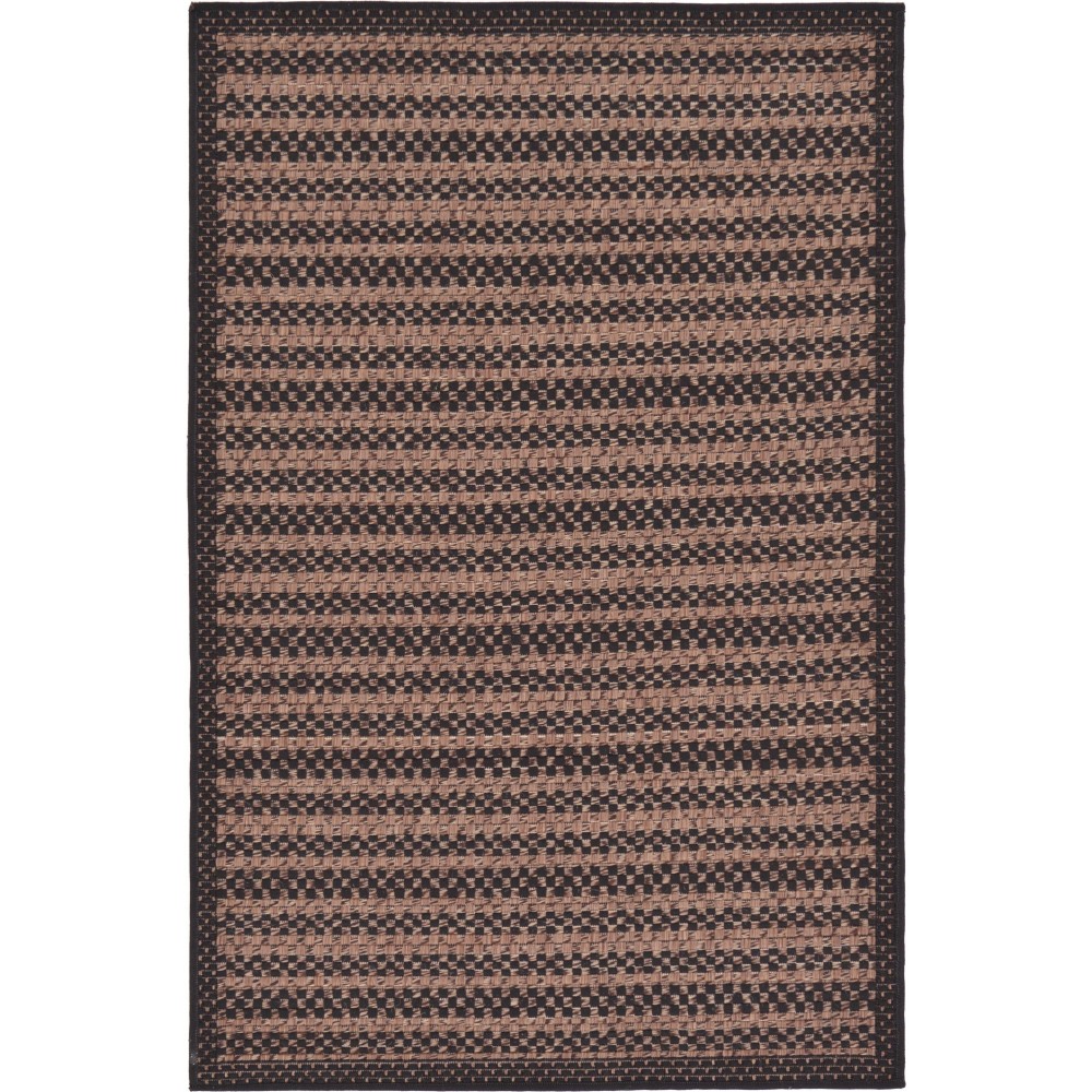 Rug Unique Loom Outdoor Border Black Rectangular 3' 3 x 5' 0