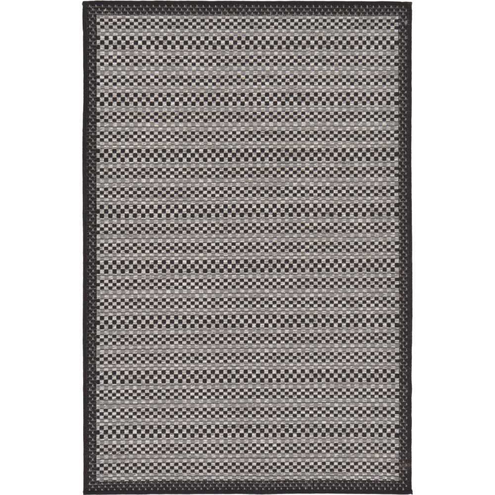 Rug Unique Loom Outdoor Border Gray Rectangular 3' 3 x 5' 0