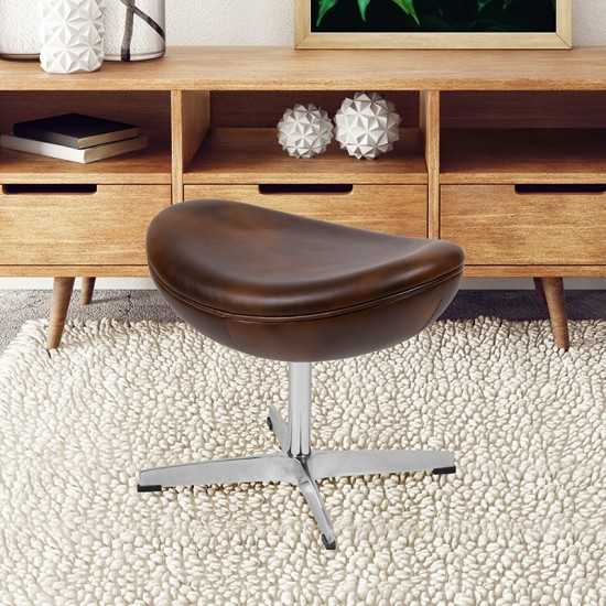 Bomber Jacket LeatherSoft Saddle Wing Ottoman