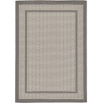 Rug Unique Loom Outdoor Border Gray Rectangular 2' 2 x 3' 0