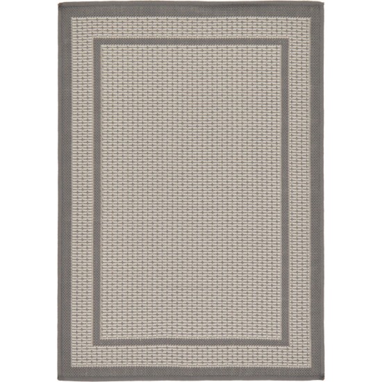 Rug Unique Loom Outdoor Border Gray Rectangular 2' 2 x 3' 0