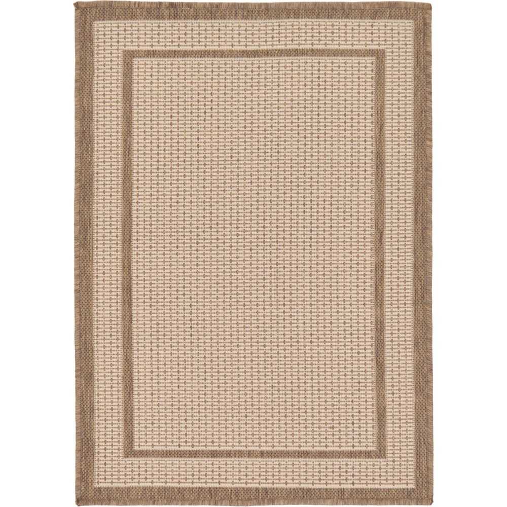 Rug Unique Loom Outdoor Border Brown Rectangular 2' 2 x 3' 0