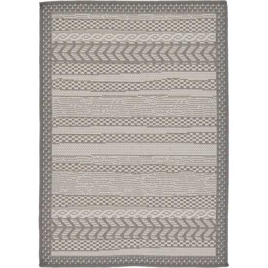 Rug Unique Loom Outdoor Border Gray Rectangular 2' 2 x 3' 0