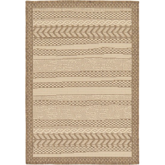 Rug Unique Loom Outdoor Border Brown Rectangular 2' 2 x 3' 0