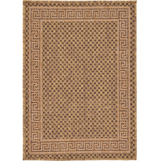 Rug Unique Loom Outdoor Border Brown Rectangular 2' 2 x 3' 0