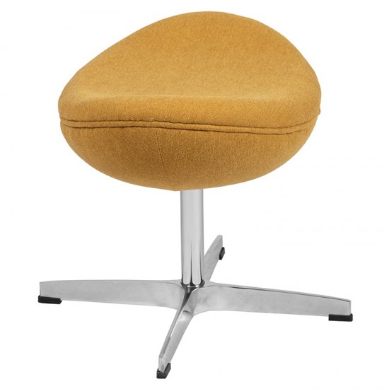 Citron Fabric Saddle Wing Ottoman