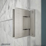 Unidoor 58-59 in. W x 72 in. H Frameless Hinged Shower Door with Shelves in Brushed Nickel