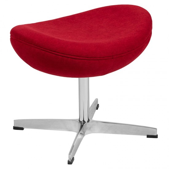 Red Fabric Saddle Wing Ottoman