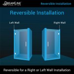 Unidoor 23 in. W x 72 in. H Frameless Hinged Shower Door in Brushed Nickel