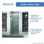 Unidoor 27 in. W x 72 in. H Frameless Hinged Shower Door in Satin Black