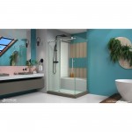 Enigma-X 34 1/2 in. D x 48 3/8 in. W x 76 in. H Fully Frameless Sliding Shower Enclosure in Brushed Stainless Steel