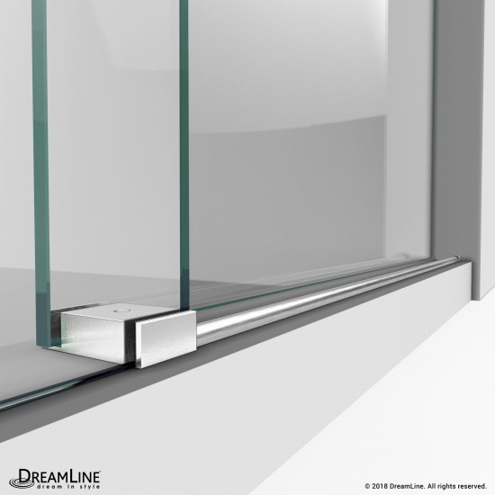 Enigma-X 34 1/2 in. D x 72 3/8 in. W x 76 in. H Fully Frameless Sliding Shower Enclosure in Brushed Stainless Steel