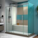 Enigma-X 32 1/2 in. D x 72 3/8 in. W x 76 in. H Fully Frameless Sliding Shower Enclosure in Polished Stainless Steel