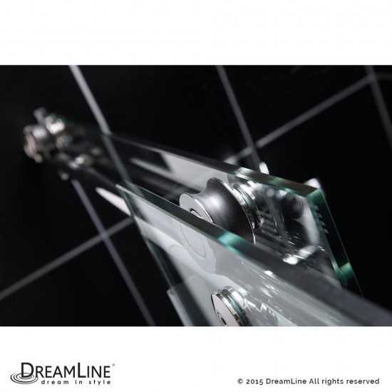 Enigma-X 32 1/2 in. D x 72 3/8 in. W x 76 in. H Fully Frameless Sliding Shower Enclosure in Polished Stainless Steel