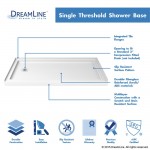 30 in. D x 60 in. W x 76 3/4 in. H Left Drain Acrylic Shower Base and QWALL-5 Backwall Kit In White