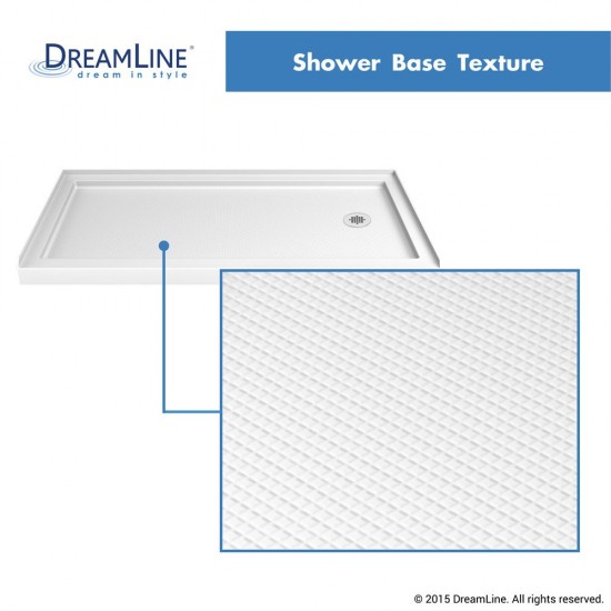 34 in. D x 60 in. W x 76 3/4 in. H Right Drain Acrylic Shower Base and QWALL-5 Backwall Kit In White