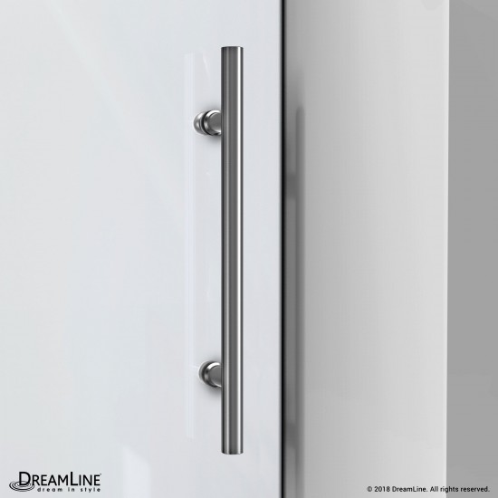 Enigma-X 44-48 in. W x 76 in. H Fully Frameless Sliding Shower Door in Brushed Stainless Steel