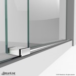 Enigma-X 56-60 in. W x 76 in. H Fully Frameless Sliding Shower Door in Brushed Stainless Steel