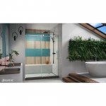 Enigma-X 56-60 in. W x 76 in. H Fully Frameless Sliding Shower Door in Polished Stainless Steel