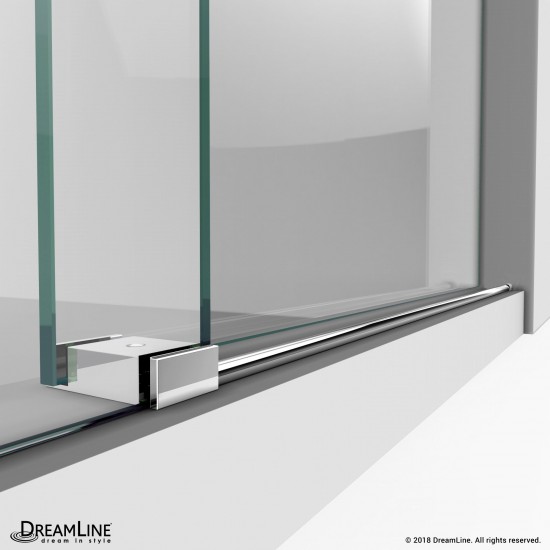 Enigma-X 55-59 in. W x 62 in. H Fully Frameless Sliding Tub Door in Polished Stainless Steel