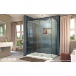 Enigma-Z 34 1/2 in. D x 60 3/8 in. W x 76 in. H Fully Frameless Sliding Shower Enclosure in Brushed Stainless Steel