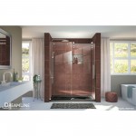 Enigma-Z 56-60 in. W x 76 in. H Fully Frameless Sliding Shower Door in Brushed Stainless Steel