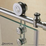 Enigma-Z 56-60 in. W x 76 in. H Fully Frameless Sliding Shower Door in Brushed Stainless Steel