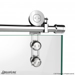 Enigma-Z 56-60 in. W x 76 in. H Fully Frameless Sliding Shower Door in Brushed Stainless Steel