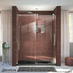 Enigma-Z 56-60 in. W x 76 in. H Fully Frameless Sliding Shower Door in Polished Stainless Steel