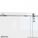Enigma-Z 56-60 in. W x 76 in. H Fully Frameless Sliding Shower Door in Polished Stainless Steel