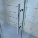 Enigma-Z 56-60 in. W x 76 in. H Fully Frameless Sliding Shower Door in Polished Stainless Steel