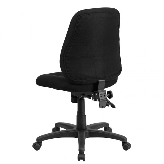 Mid-Back Black Fabric Multifunction Swivel Ergonomic Task Office Chair