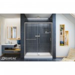 Infinity-Z 56-60 in. W x 72 in. H Semi-Frameless Sliding Shower Door, Clear Glass in Brushed Nickel