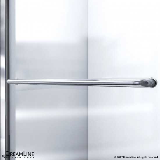 Infinity-Z 56-60 in. W x 72 in. H Semi-Frameless Sliding Shower Door, Clear Glass in Brushed Nickel