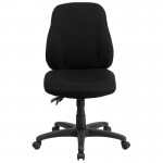 Mid-Back Black Fabric Multifunction Swivel Ergonomic Task Office Chair