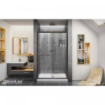 Infinity-Z 44-48 in. W x 72 in. H Semi-Frameless Sliding Shower Door, Clear Glass in Oil Rubbed Bronze