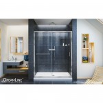 Infinity-Z 50-54 in. W x 72 in. H Semi-Frameless Sliding Shower Door, Clear Glass in Chrome