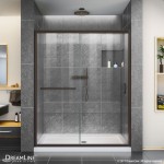 Infinity-Z 50-54 in. W x 72 in. H Semi-Frameless Sliding Shower Door, Clear Glass in Oil Rubbed Bronze