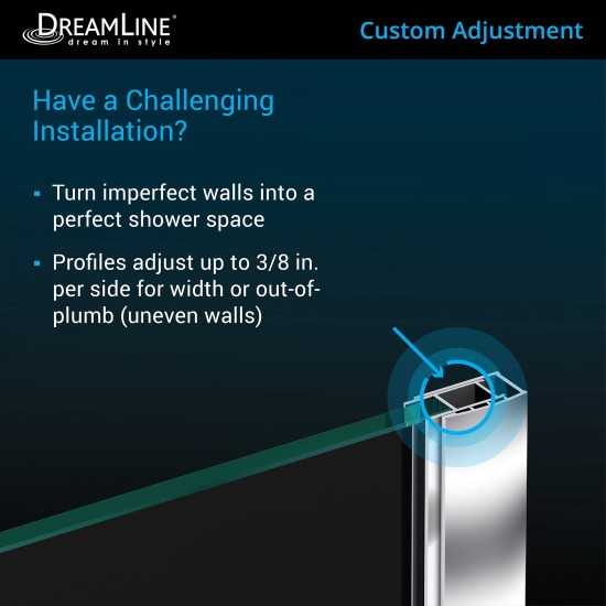 Prism 34 1/8 in. x 72 in. Frameless Neo-Angle Pivot Shower Enclosure in Brushed Nickel