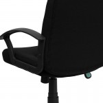 Mid-Back Black Fabric Executive Swivel Office Chair with Nylon Arms