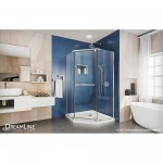 Prism 38 1/8 in. x 72 in. Frameless Neo-Angle Pivot Shower Enclosure in Chrome