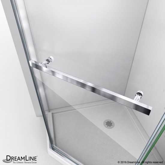 Prism 38 1/8 in. x 72 in. Frameless Neo-Angle Pivot Shower Enclosure in Brushed Nickel