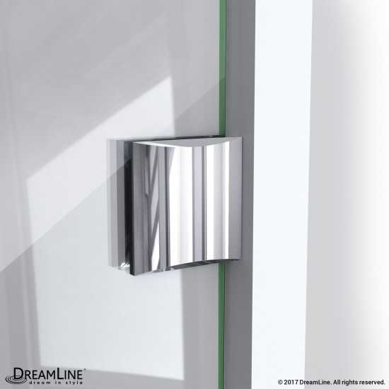 Prism Lux 34 5/16 in. x 72 in. Fully Frameless Neo-Angle Hinged Shower Enclosure in Brushed Nickel