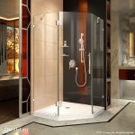 Prism Lux 36 5/16 in. x 72 in. Fully Frameless Neo-Angle Hinged Shower Enclosure in Chrome