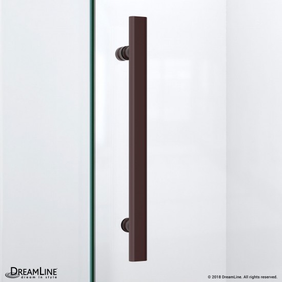 Prism Lux 36 5/16 in. x 72 in. Fully Frameless Neo-Angle Hinged Shower Enclosure in Oil Rubbed Bronze