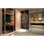 Prism Lux 38 in. x 72 in. Fully Frameless Neo-Angle Hinged Shower Enclosure in Chrome