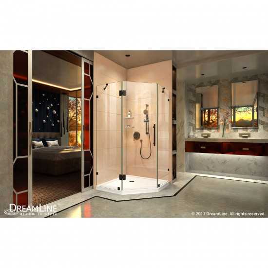 Prism Lux 38 in. x 72 in. Fully Frameless Neo-Angle Hinged Shower Enclosure in Oil Rubbed Bronze